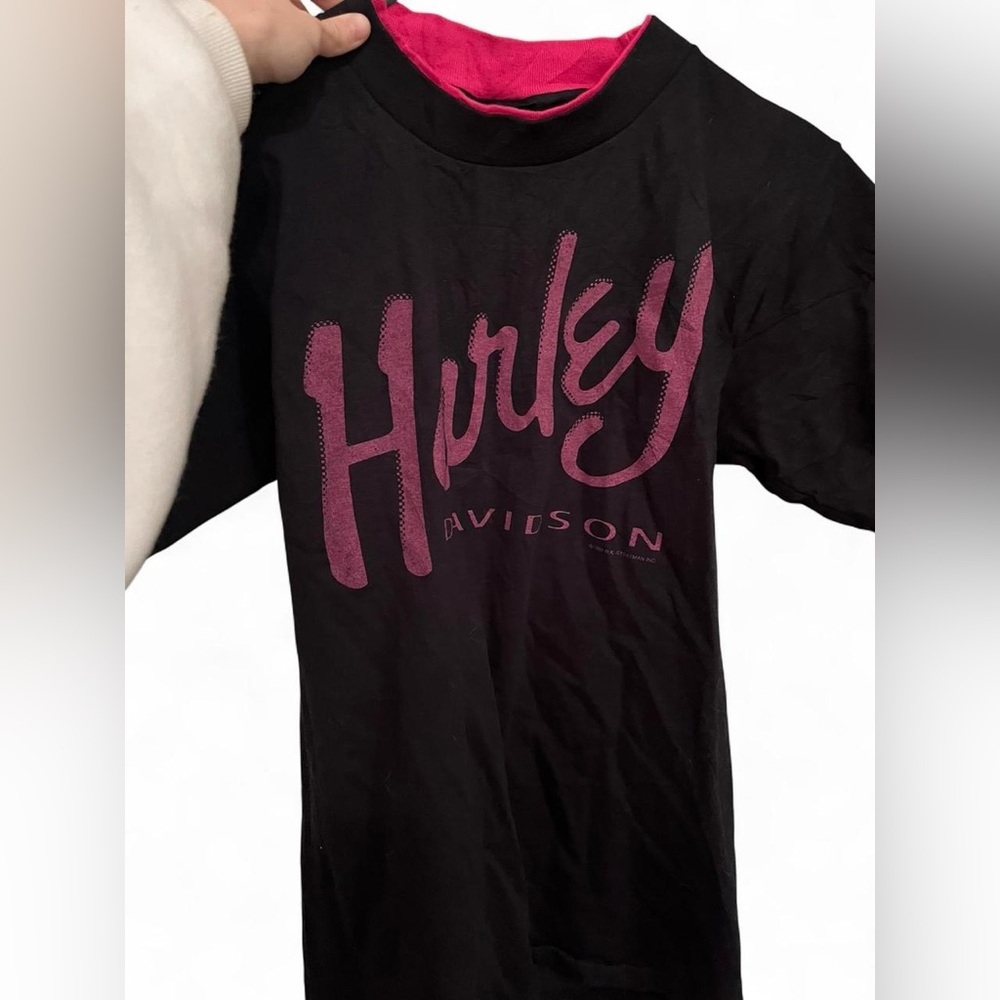 Harley-Davidson Black and Pink Tee
